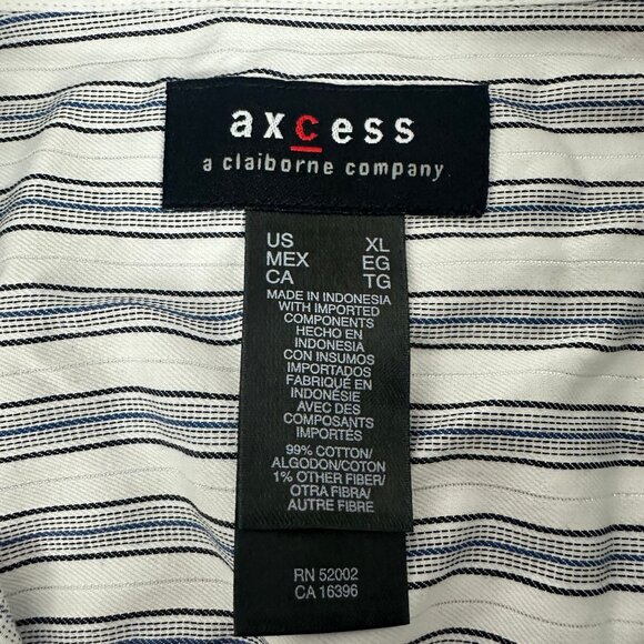 Axcess By Claiborne Mens XL Button Up Long Sleeve Striped Shirt - Picture 3 of 4